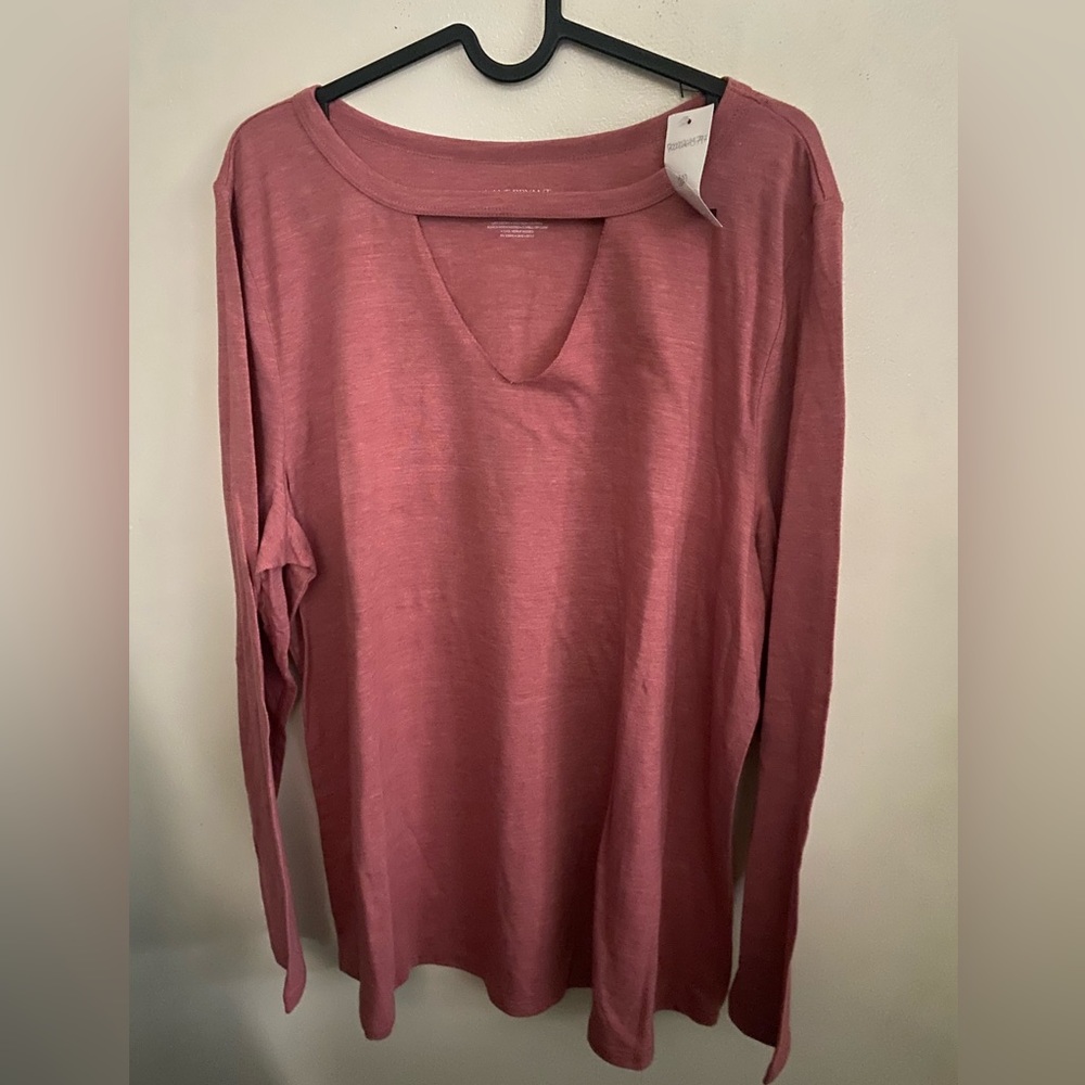 NWT. Women’s Faded Red Long sleeve Lane Bryant Shirt.